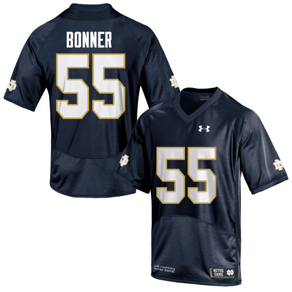 Men #55 Jonathan Bonner Notre Dame Fighting Irish College Football Jerseys-Navy Blue